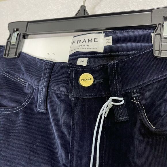 Frame le high navy skinny corduroy pants 24 - Picture 3 of 7
